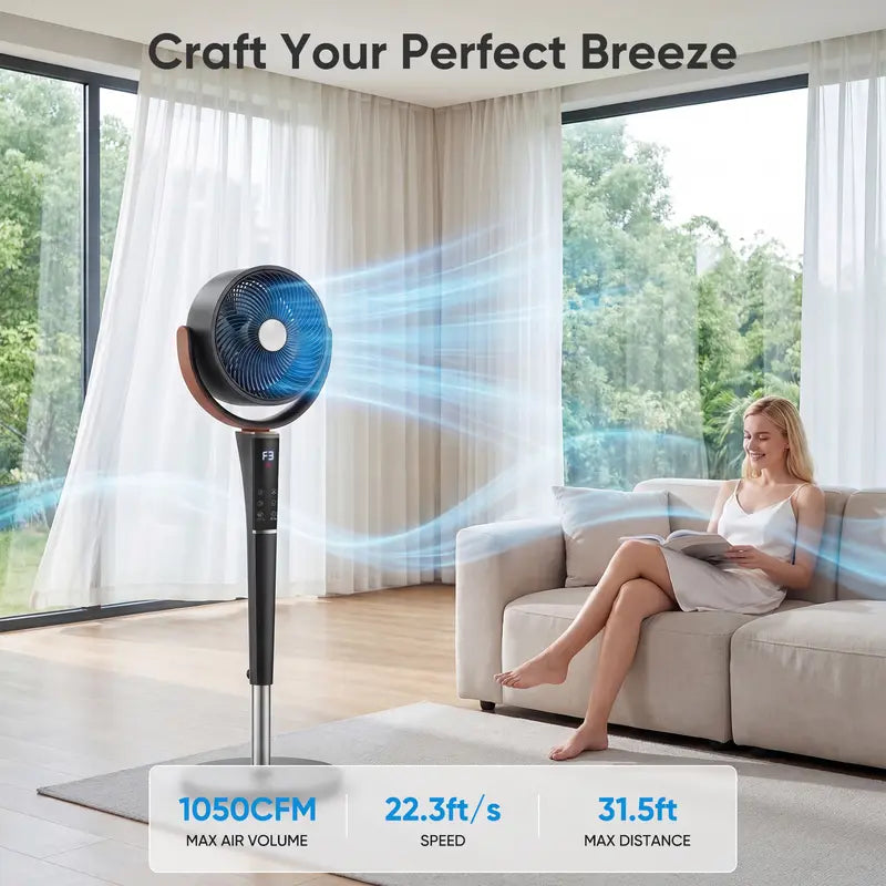 Smart DC Pedestal Fan | 15 Speeds, Remote Control & Ultra-Quiet Cooling