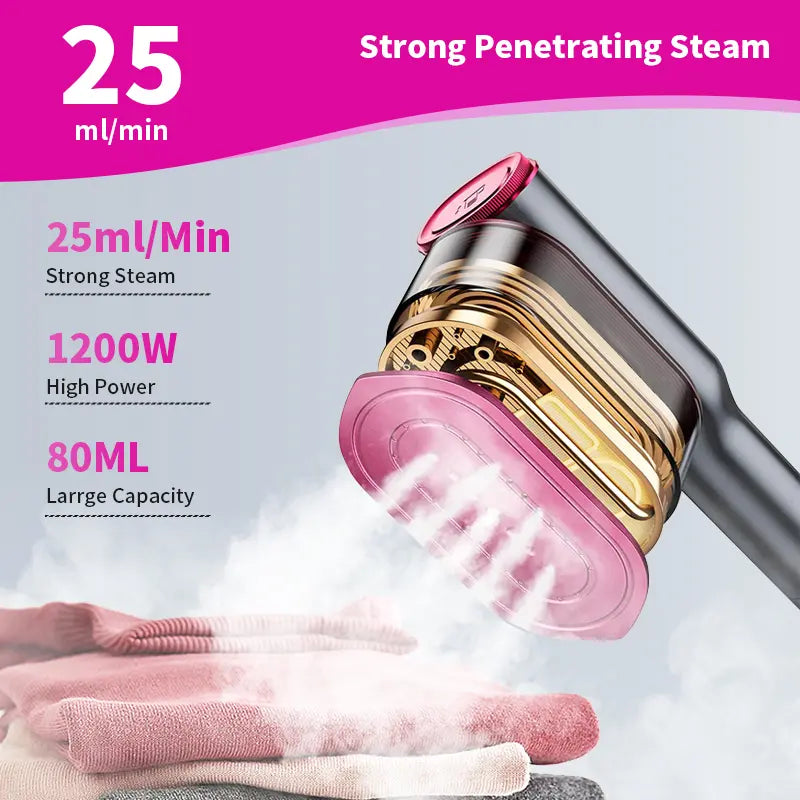 7-Mode Portable Garment Steamer – 5s Fast Heating, LED Display & Travel-Friendly Design