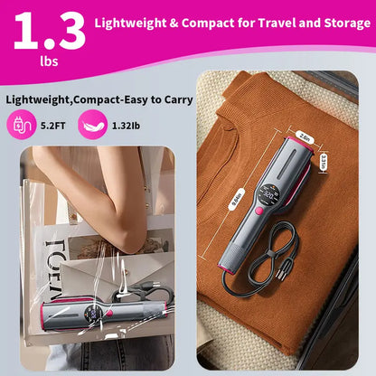 7-Mode Portable Garment Steamer – 5s Fast Heating, LED Display & Travel-Friendly Design