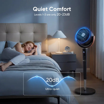 Smart DC Pedestal Fan | 15 Speeds, Remote Control & Ultra-Quiet Cooling